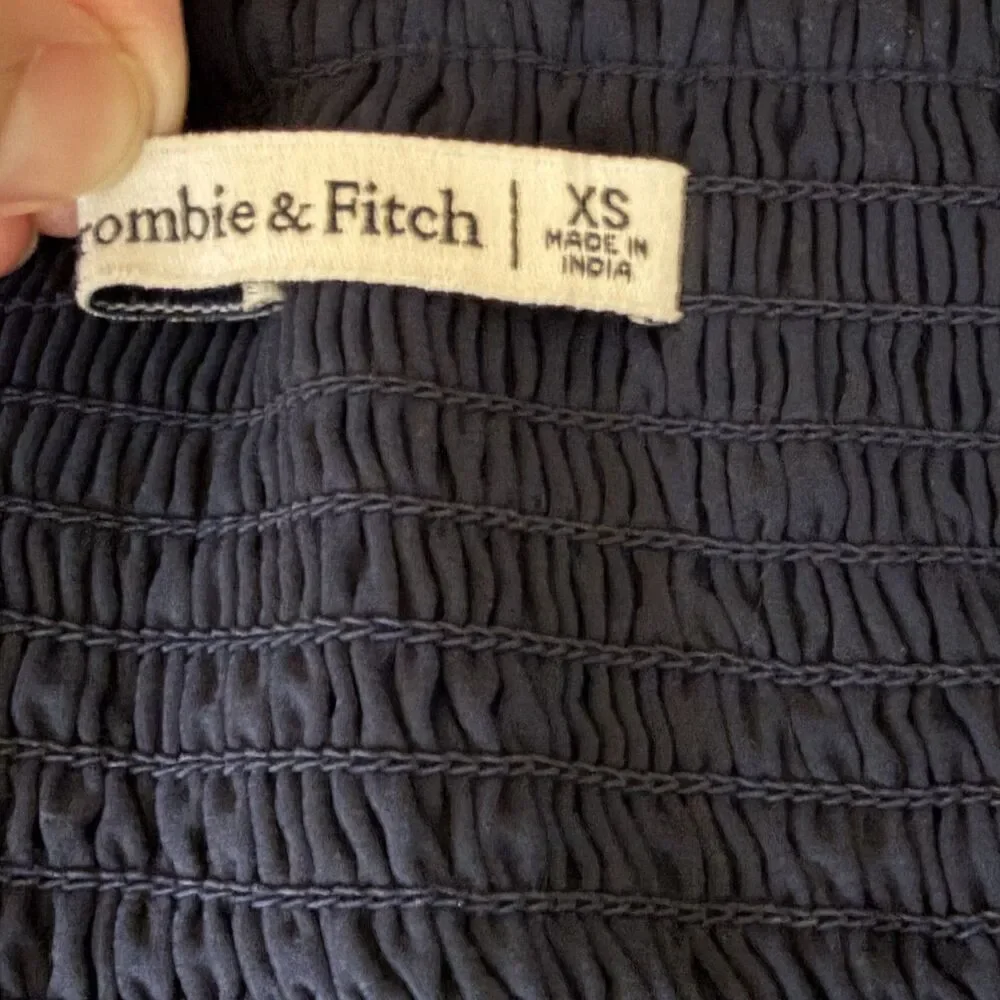 Abercrombie & Fitch Crop Top Blouse Shirt Poet Smocked Square Neck Floral XS